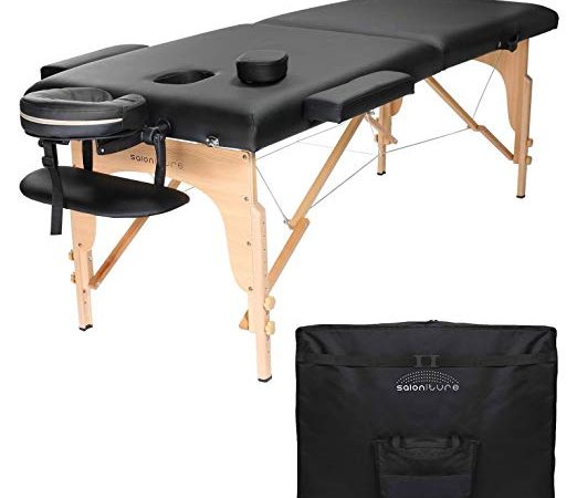 Professional Portable Folding Massage Table with Carrying Case – Black